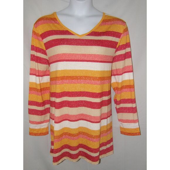 LULAROE Colorful Striped Plus Sz 3XL Long Sleeve ELIZABETH Tunic Shirt NEW NWT - Picture 1 of 4